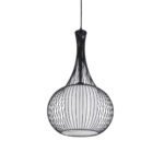 GLOBOSTAR® LILY 01198 Μοντέρνο Κρεμαστό Φωτιστικό Οροφής με Ντουί 1 x E27 AC 220-240V IP20 - Μαύρο & Λευκό - Μ30 x Π30 x Υ50cm - Image 2