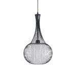 GLOBOSTAR® LILY 01198 Μοντέρνο Κρεμαστό Φωτιστικό Οροφής με Ντουί 1 x E27 AC 220-240V IP20 - Μαύρο & Λευκό - Μ30 x Π30 x Υ50cm - Image 4