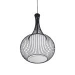 GLOBOSTAR® LILY 01198 Μοντέρνο Κρεμαστό Φωτιστικό Οροφής με Ντουί 1 x E27 AC 220-240V IP20 - Μαύρο & Λευκό - Μ30 x Π30 x Υ50cm - Image 6