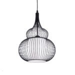 GLOBOSTAR® LILY 01199 Μοντέρνο Κρεμαστό Φωτιστικό Οροφής με Ντουί 1 x E27 AC 220-240V IP20 - Μαύρο & Λευκό - Μ31 x Π31 x Υ42cm - Image 2