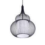 GLOBOSTAR® LILY 01199 Μοντέρνο Κρεμαστό Φωτιστικό Οροφής με Ντουί 1 x E27 AC 220-240V IP20 - Μαύρο & Λευκό - Μ31 x Π31 x Υ42cm - Image 7