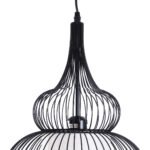 GLOBOSTAR® LILY 01199 Μοντέρνο Κρεμαστό Φωτιστικό Οροφής με Ντουί 1 x E27 AC 220-240V IP20 - Μαύρο & Λευκό - Μ31 x Π31 x Υ42cm - Image 8