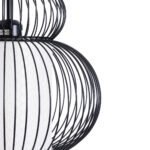 GLOBOSTAR® LILY 01199 Μοντέρνο Κρεμαστό Φωτιστικό Οροφής με Ντουί 1 x E27 AC 220-240V IP20 - Μαύρο & Λευκό - Μ31 x Π31 x Υ42cm - Image 9