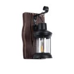 GLOBOSTAR® BRASRA 01204 Vintage Φωτιστικό Τοίχου - Απλίκα με Ντουί 1 x E27 AC 220-240V IP20 - Καφέ & Μαύρο - Μ15 x Π20 x Υ30cm - Image 2