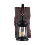 GLOBOSTAR® BRASRA 01204 Vintage Φωτιστικό Τοίχου - Απλίκα με Ντουί 1 x E27 AC 220-240V IP20 - Καφέ & Μαύρο - Μ15 x Π20 x Υ30cm - Image 4