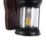 GLOBOSTAR® BRASRA 01204 Vintage Φωτιστικό Τοίχου - Απλίκα με Ντουί 1 x E27 AC 220-240V IP20 - Καφέ & Μαύρο - Μ15 x Π20 x Υ30cm - Image 8