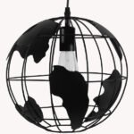 GLOBOSTAR® EARTH 01205 Vintage Κρεμαστό Φωτιστικό Οροφής με Ντουί 1 x E27 AC 220-240V IP20 - Μαύρο - Μ30 x Π30 x Υ30cm - Image 4