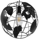 GLOBOSTAR® EARTH 01205 Vintage Κρεμαστό Φωτιστικό Οροφής με Ντουί 1 x E27 AC 220-240V IP20 - Μαύρο - Μ30 x Π30 x Υ30cm - Image 6