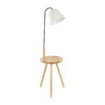 GLOBOSTAR® TIFFANY 01206 Μοντέρνο Επιδαπέδιο Φωτιστικό με Ντουί 1 x E27 AC 220-240V IP20 - Μπεζ & Λευκό - Μ28 x Π28 x Υ140cm - Image 2