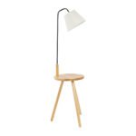 GLOBOSTAR® TIFFANY 01206 Μοντέρνο Επιδαπέδιο Φωτιστικό με Ντουί 1 x E27 AC 220-240V IP20 - Μπεζ & Λευκό - Μ28 x Π28 x Υ140cm - Image 3