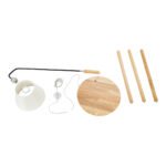 GLOBOSTAR® TIFFANY 01206 Μοντέρνο Επιδαπέδιο Φωτιστικό με Ντουί 1 x E27 AC 220-240V IP20 - Μπεζ & Λευκό - Μ28 x Π28 x Υ140cm - Image 8