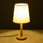 GLOBOSTAR® NAPHIE 01208 Κλασικό Επιτραπέζιο Φωτιστικό Πορτατίφ με Ντουί 1 x E27 AC 220-240V IP20 - Μπεζ & Λευκό - Μ21 x Π21 x Υ42cm - Image 3