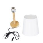 GLOBOSTAR® NAPHIE 01208 Κλασικό Επιτραπέζιο Φωτιστικό Πορτατίφ με Ντουί 1 x E27 AC 220-240V IP20 - Μπεζ & Λευκό - Μ21 x Π21 x Υ42cm - Image 9