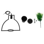 GLOBOSTAR® FLOWERPOT 10001209 Μοντέρνο Κρεμαστό Φωτιστικό Οροφής με Ντουί 1 x E27 AC 220-240V IP20 - Μαύρο & Πράσινο - Μ34 x Π34 x Y34cm - Image 9