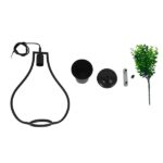 GLOBOSTAR® FLOWERPOT 10001210 Μοντέρνο Κρεμαστό Φωτιστικό Οροφής με Ντουί 1 x E27 AC 220-240V IP20 - Μαύρο & Πράσινο - Μ27 x Π27 x Υ40cm - Image 9