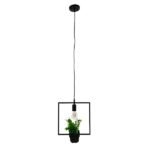 GLOBOSTAR® FLOWERPOT 10001211 Μοντέρνο Κρεμαστό Φωτιστικό Οροφής με Ντουί 1 x E27 AC 220-240V IP20 - Μαύρο & Πράσινο - Μ30 x Π30 x Υ30cm - Image 4