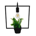 GLOBOSTAR® FLOWERPOT 10001211 Μοντέρνο Κρεμαστό Φωτιστικό Οροφής με Ντουί 1 x E27 AC 220-240V IP20 - Μαύρο & Πράσινο - Μ30 x Π30 x Υ30cm - Image 5