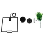 GLOBOSTAR® FLOWERPOT 10001211 Μοντέρνο Κρεμαστό Φωτιστικό Οροφής με Ντουί 1 x E27 AC 220-240V IP20 - Μαύρο & Πράσινο - Μ30 x Π30 x Υ30cm - Image 9