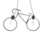 GLOBOSTAR® BIKE 01213 Vintage Κρεμαστό Φωτιστικό Οροφής με Ντουί 2 x E27 AC 220-240V IP20 - Μαύρο - Μ67 x Π3.5 x Υ41cm - Image 2