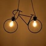 GLOBOSTAR® BIKE 01213 Vintage Κρεμαστό Φωτιστικό Οροφής με Ντουί 2 x E27 AC 220-240V IP20 - Μαύρο - Μ67 x Π3.5 x Υ41cm - Image 3