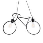 GLOBOSTAR® BIKE 01213 Vintage Κρεμαστό Φωτιστικό Οροφής με Ντουί 2 x E27 AC 220-240V IP20 - Μαύρο - Μ67 x Π3.5 x Υ41cm - Image 5