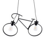 GLOBOSTAR® BIKE 01213 Vintage Κρεμαστό Φωτιστικό Οροφής με Ντουί 2 x E27 AC 220-240V IP20 - Μαύρο - Μ67 x Π3.5 x Υ41cm - Image 6