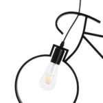 GLOBOSTAR® BIKE 01213 Vintage Κρεμαστό Φωτιστικό Οροφής με Ντουί 2 x E27 AC 220-240V IP20 - Μαύρο - Μ67 x Π3.5 x Υ41cm - Image 7