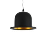 GLOBOSTAR® CHARLO 01214 Vintage Κρεμαστό Φωτιστικό Οροφής με Ντουί 1 x E27 AC 220-240V IP20 - Μαύρο & Χρυσό - Μ26 x Π26 x Υ16cm - Image 2