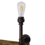 GLOBOSTAR® ENIMAS 01217 Vintage Φωτιστικό Τοίχου - Απλίκα με Ντουί 2 x E27 AC 220-240V IP20 - Χάλκινο & Καφέ - Μ65 x Π23 x Υ76cm - Image 6