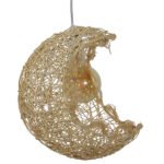 GLOBOSTAR® CRESCENT 01222 Vintage Κρεμαστό Φωτιστικό Οροφής με Ντουί 1 x E27 AC 220-240V IP20 - Μπεζ - Μ30 x Π20 x Υ35cm