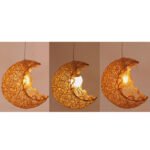 GLOBOSTAR® CRESCENT 01222 Vintage Κρεμαστό Φωτιστικό Οροφής με Ντουί 1 x E27 AC 220-240V IP20 - Μπεζ - Μ30 x Π20 x Υ35cm - Image 8