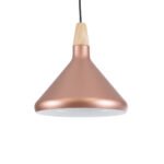 GLOBOSTAR® FERCLA 01224 Μοντέρνο Κρεμαστό Φωτιστικό Οροφής με Ντουί 1 x E27 AC 220-240V IP20 - Χάλκινο & Λευκό - Μ27 x Π27 x Υ25cm - Image 2