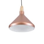 GLOBOSTAR® FERCLA 01224 Μοντέρνο Κρεμαστό Φωτιστικό Οροφής με Ντουί 1 x E27 AC 220-240V IP20 - Χάλκινο & Λευκό - Μ27 x Π27 x Υ25cm - Image 6