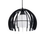 GLOBOSTAR® INGLEY 01226 Μοντέρνο Κρεμαστό Φωτιστικό Οροφής με Ντουί 1 x E27 AC 220-240V IP20 - Μαύρο & Λευκό - Μ26 x Π26 x Υ21cm - Image 2