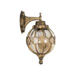 GLOBOSTAR® ETOILE 01227 Vintage Φωτιστικό Τοίχου - Απλίκα με Ντουί 1 x E27 AC 220-240V IP20 - Μπρούτζινο & Μελί - Μ19 x Π21 x Υ34cm - Image 4