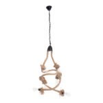 GLOBOSTAR® HAMTINE 01229 Vintage Κρεμαστό Φωτιστικό Οροφής με Ντουί 6 x E27 AC 220-240V IP20 - Μαύρο & Μπεζ - Μ40 x Π40 x Υ92cm - Image 4