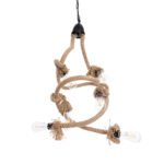 GLOBOSTAR® HAMTINE 01229 Vintage Κρεμαστό Φωτιστικό Οροφής με Ντουί 6 x E27 AC 220-240V IP20 - Μαύρο & Μπεζ - Μ40 x Π40 x Υ92cm - Image 6