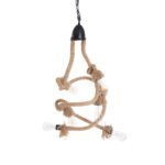 GLOBOSTAR® HAMTINE 01229 Vintage Κρεμαστό Φωτιστικό Οροφής με Ντουί 6 x E27 AC 220-240V IP20 - Μαύρο & Μπεζ - Μ40 x Π40 x Υ92cm - Image 7