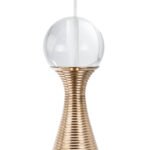 GLOBOSTAR® JADORE 01232 Μοντέρνο Κρεμαστό Φωτιστικό Οροφής LED 5W 400lm 120° AC 220-240V IP20 Θερμό Λευκό 3000K - Lumileds SMD Chip - Χρυσό & Διάφανο - Μ8 x Π8 x Υ26cm - 2 Χρόνια Εγγύηση - Image 8