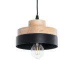 GLOBOSTAR® RUHIEL 01233 Μοντέρνο Κρεμαστό Φωτιστικό Οροφής με Ντουί 1 x E27 AC 220-240V IP20 - Μαύρο & Μπεζ - Μ18 x Π18 x Υ12cm - Image 2