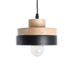 GLOBOSTAR® RUHIEL 01233 Μοντέρνο Κρεμαστό Φωτιστικό Οροφής με Ντουί 1 x E27 AC 220-240V IP20 - Μαύρο & Μπεζ - Μ18 x Π18 x Υ12cm - Image 5