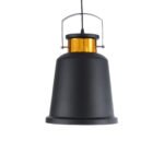 GLOBOSTAR® NUNZIATA 01236 Vintage Κρεμαστό Φωτιστικό Οροφής με Ντουί 1 x E27 AC 220-240V IP20 - Μαύρο & Χρυσό - Μ26 x Π26 x Υ40cm - Image 5