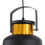 GLOBOSTAR® NUNZIATA 01236 Vintage Κρεμαστό Φωτιστικό Οροφής με Ντουί 1 x E27 AC 220-240V IP20 - Μαύρο & Χρυσό - Μ26 x Π26 x Υ40cm - Image 8