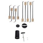 GLOBOSTAR® OLINDA 01244 Μοντέρνο Φωτιστικό Οροφής με Ντουί 10 x E27 AC 220-240V IP20 - Μαύρο & Χρυσό - Μ102 x Π102 x Υ17cm - Image 9