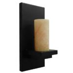 GLOBOSTAR® ODILIA 01245 Vintage Φωτιστικό Τοίχου - Απλίκα με Ντουί 1 x E27 AC 220-240V IP20 - Μαύρο & Μπεζ - Μ10 x Π14 x Υ30cm