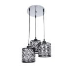 GLOBOSTAR® RAINELDA 01246 Μοντέρνο Κρεμαστό Φωτιστικό Οροφής με Ντουί 3 x E27 AC 220-240V IP20 - Μαύρο & Λευκό - Μ35 x Π35 x Υ110cm - Image 2