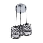 GLOBOSTAR® RAINELDA 01246 Μοντέρνο Κρεμαστό Φωτιστικό Οροφής με Ντουί 3 x E27 AC 220-240V IP20 - Μαύρο & Λευκό - Μ35 x Π35 x Υ110cm - Image 5