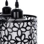 GLOBOSTAR® RAINELDA 01246 Μοντέρνο Κρεμαστό Φωτιστικό Οροφής με Ντουί 3 x E27 AC 220-240V IP20 - Μαύρο & Λευκό - Μ35 x Π35 x Υ110cm - Image 7