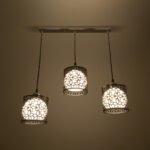 GLOBOSTAR® RAINELDA 01247 Μοντέρνο Κρεμαστό Φωτιστικό Οροφής με Ντουί 3 x E27 AC 220-240V IP20 - Μαύρο & Λευκό - Μ60 x Π15 x Υ19cm - Image 3