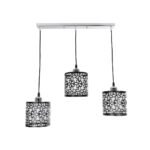 GLOBOSTAR® RAINELDA 01247 Μοντέρνο Κρεμαστό Φωτιστικό Οροφής με Ντουί 3 x E27 AC 220-240V IP20 - Μαύρο & Λευκό - Μ60 x Π15 x Υ19cm - Image 4